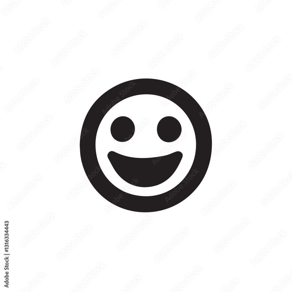 Fototapeta premium vector illustration of a smiley emoji with editable strokes