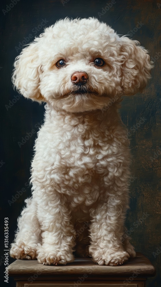 Hyperrealistic Natural Light Bichon Frise Dog Portrait With Clean Lines And Detailed Fur Texture Hyperrealistic Natural Light Bichon Frise Dog Portrait With Clean Lines And Detailed Fur Texture