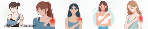 Vector of a person with a sore shoulder