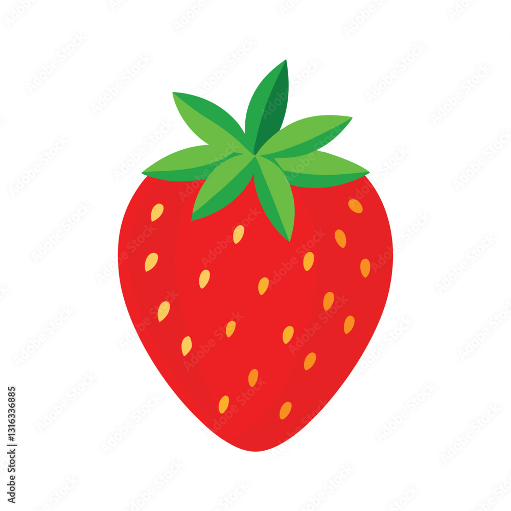 Fototapeta premium Fresh strawberry vector with white background