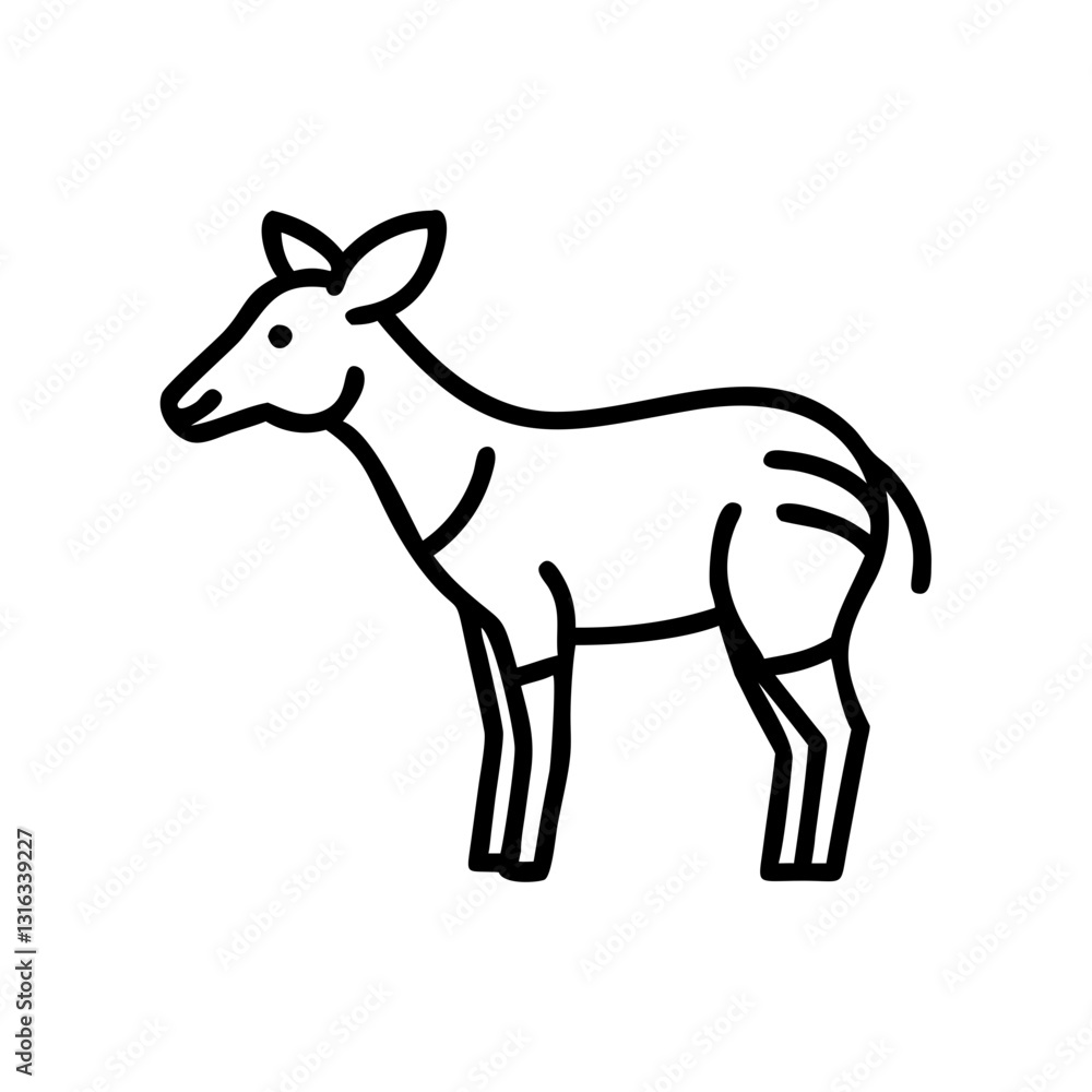 okapi icon black outline, modern design okapi icon black outline, modern design