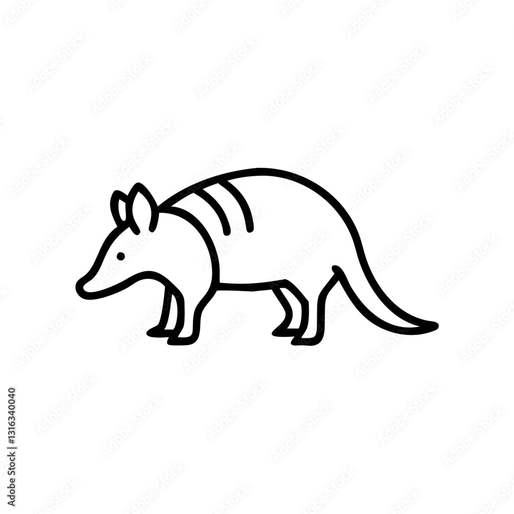 armadillo icon, modern design, black outline armadillo icon, modern design, black outline
