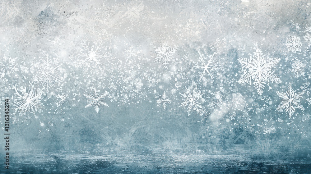 Winter Frost Texture: An abstract image featuring a stunning array of intricate snowflakes frozen onto a cold, frosted surface. The icy texture provides a beautiful winter background. Winter Frost Texture: An abstract image featuring a stunning array of intricate snowflakes frozen onto a cold, frosted surface. The icy texture provides a beautiful winter background.