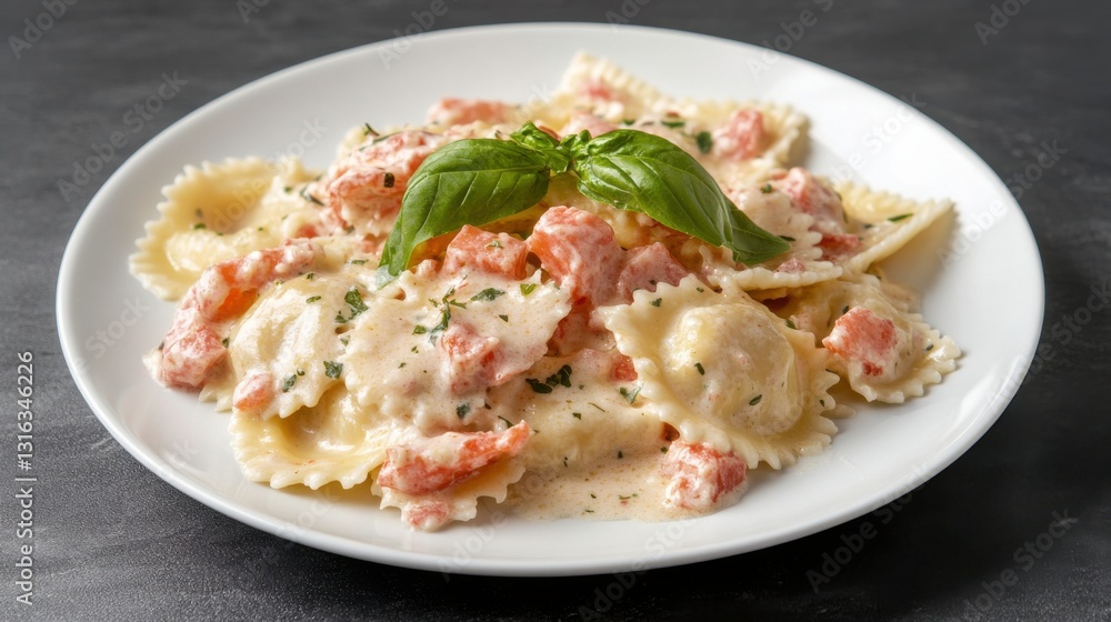 Creamy Garlic Ravioli with Fresh Basil Creamy Garlic Ravioli with Fresh Basil