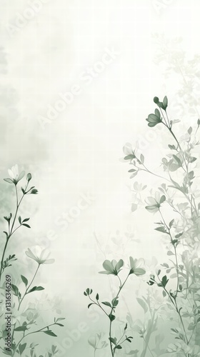 Botanical Serenity: Delicate floral arrangement, botanical illustration. Soft tones create a dreamy aesthetic and evokes a sense of peace and contemplation.