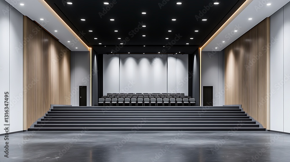 Obraz premium Modern Auditorium 3D Render: Sleek Design & Spacious Interior AI Generated