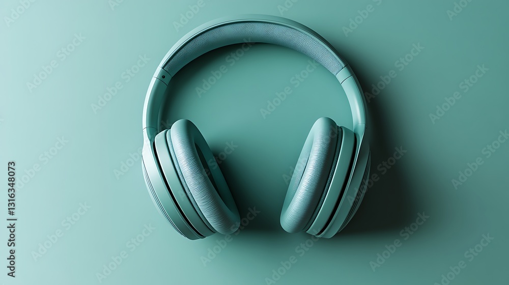 A pair of green headphones on a solid green background, showcasing a minimalist and modern design. A pair of green headphones on a solid green background, showcasing a minimalist and modern design.
