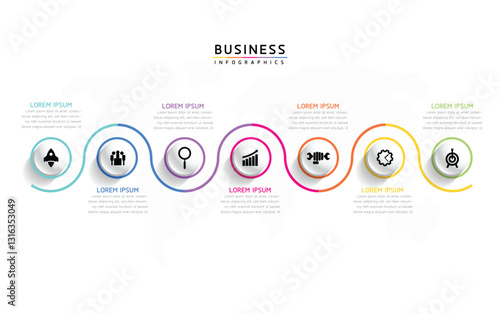 Vector business Presentation Connecting Steps Infographic Template