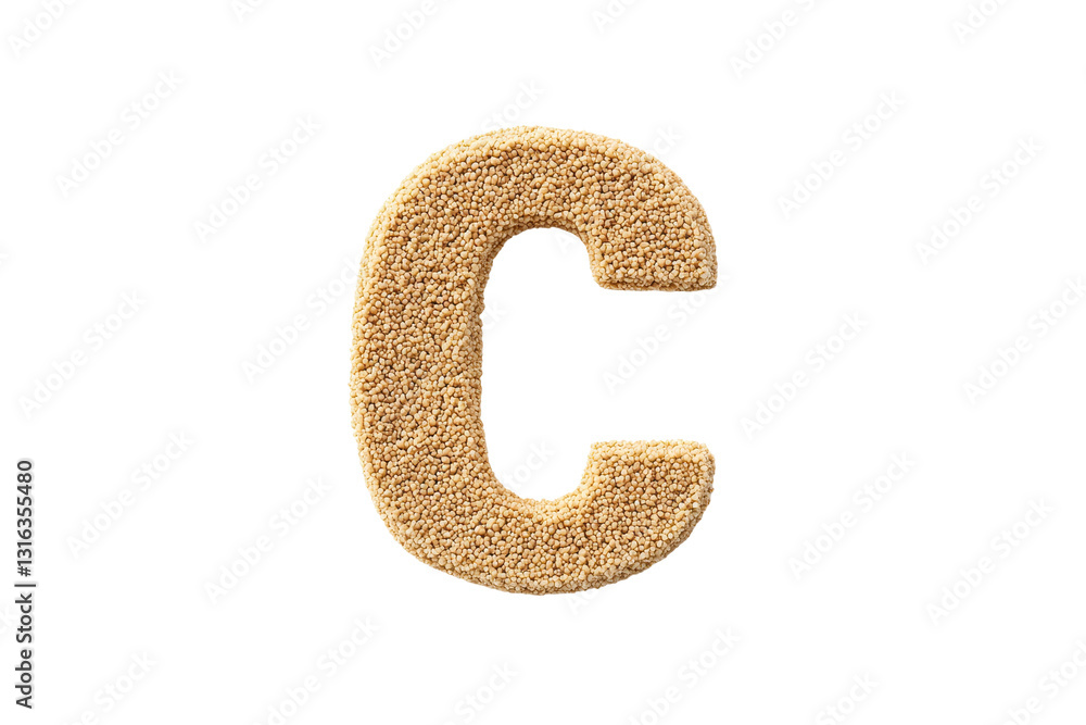 Creative letter c design on sandy beach isolated setting art Creative letter c design on sandy beach isolated setting art