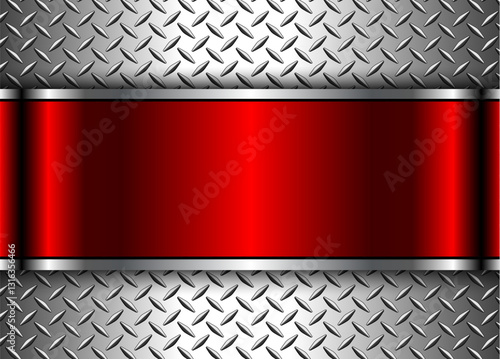 Silver red metallic 3d back...
