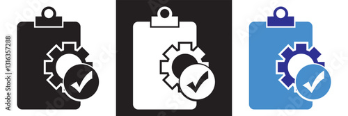 Best practices icon. Containing workflow, guidelines, performance, standards, improvement, protocols etc. Isolated on white, and black background. Vector illustration. EPS 10