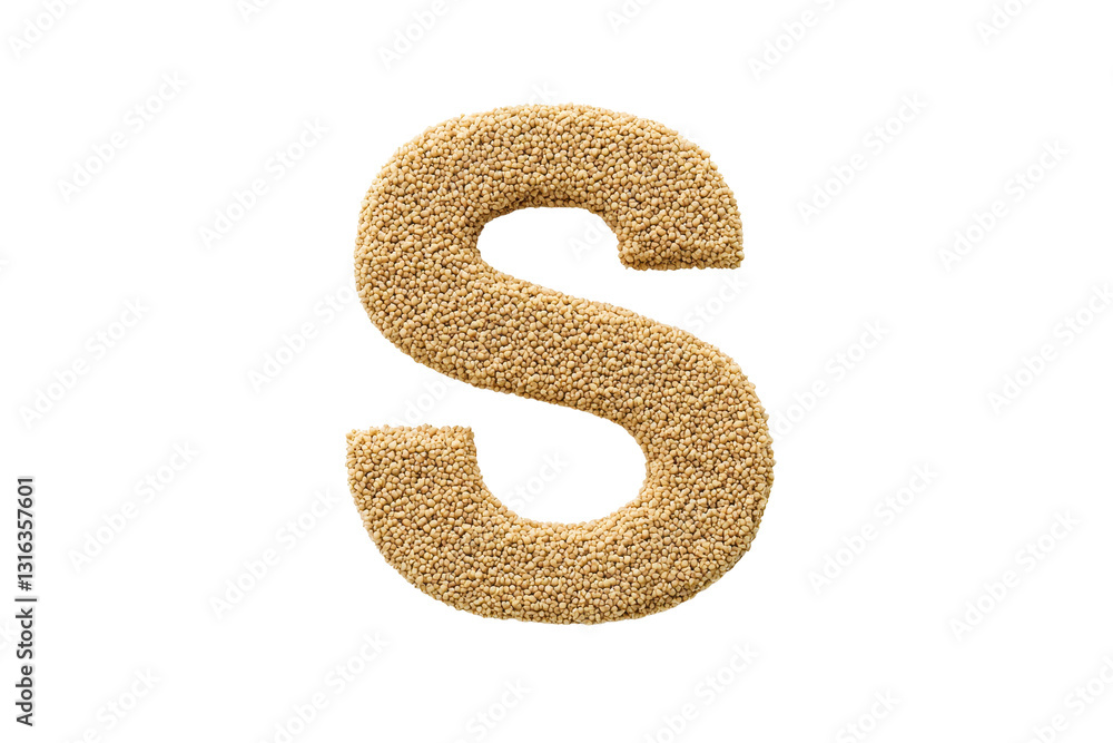 S letter shaped sand art isolated creative design S letter shaped sand art isolated creative design
