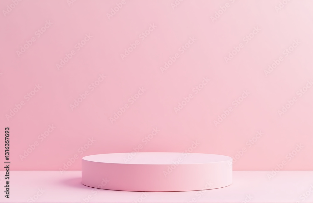 A Minimalist Design Featuring A Pink Podium On A Soft Pastel Background Created Using 3d Computer Graphics Techniques. A Minimalist Design Featuring A Pink Podium On A Soft Pastel Background Created Using 3d Computer Graphics Techniques.