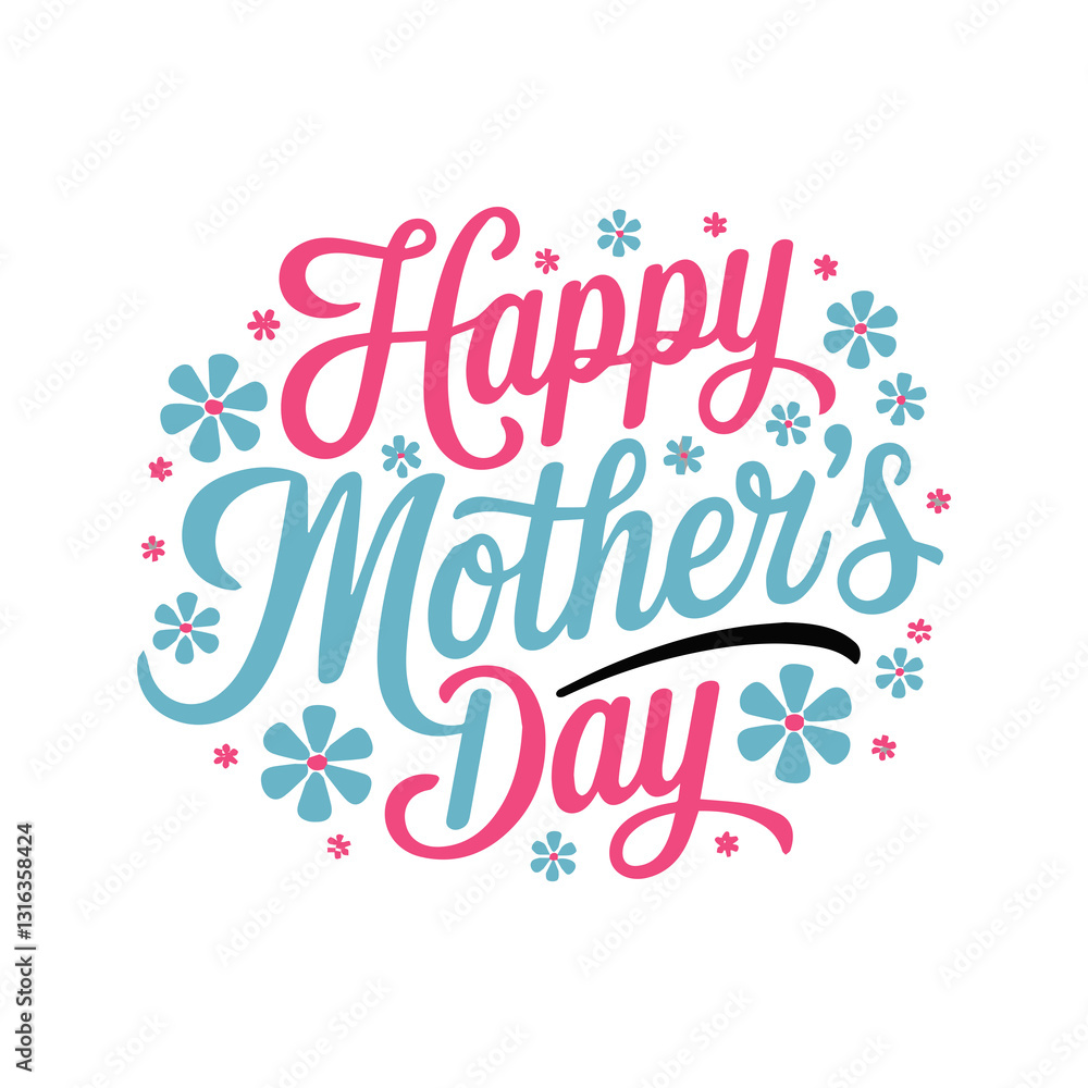 Fototapeta premium Happy Mother`s Day Typography Design Vector.