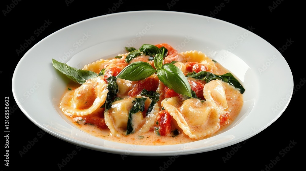 Creamy Garlic Ravioli with Fresh Basil Creamy Garlic Ravioli with Fresh Basil