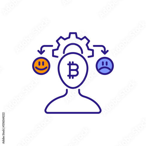 Emotional Control: Trading Composure & Impulse Management Colored Icons.