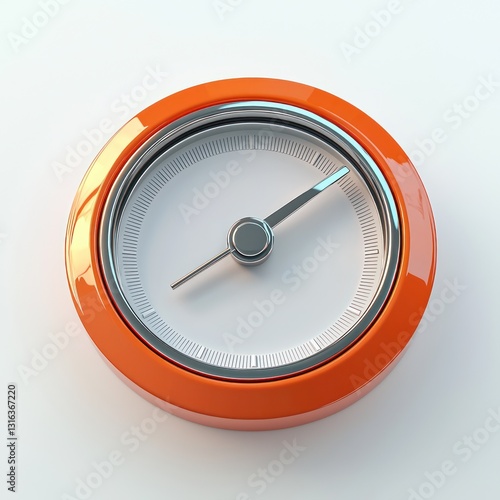3D Render of Speedometer, Precision, White.