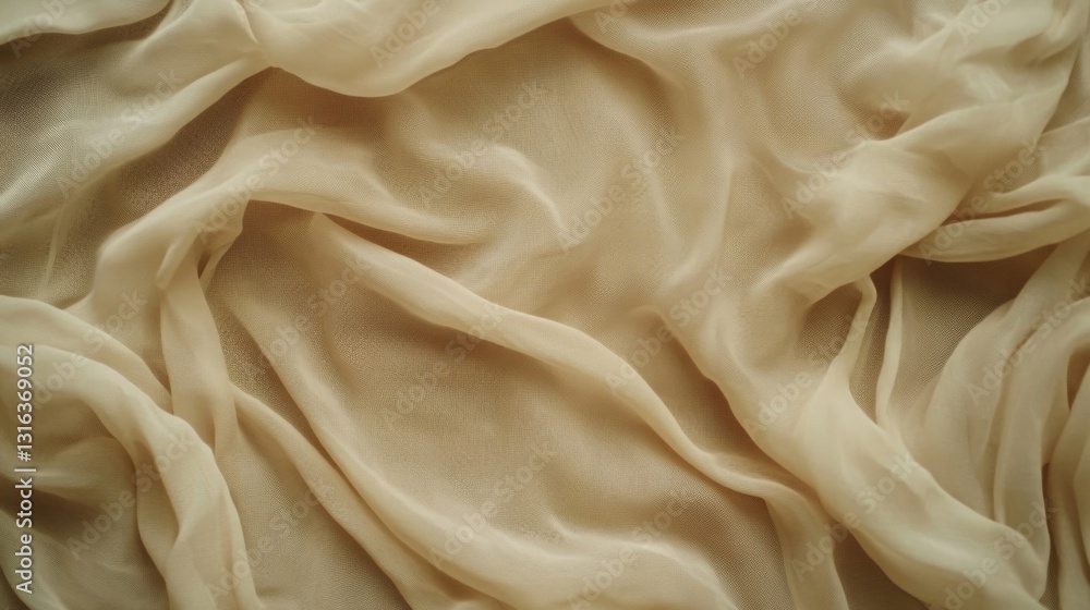 Fototapeta premium Beige Draped Fabric Texture Background