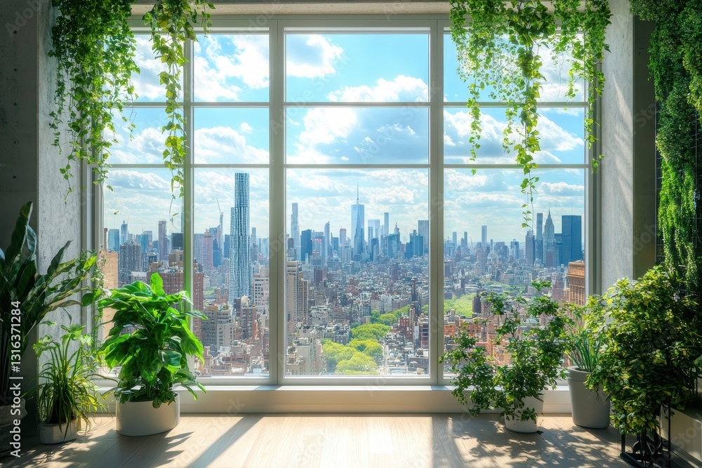 Elegant apartment showcasing a harmonious blend of modern design and lush greenery for a serene living experience. Elegant apartment showcasing a harmonious blend of modern design and lush greenery for a serene living experience.