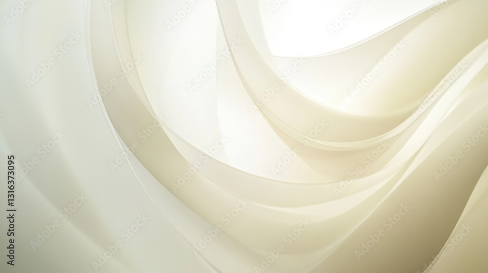 Fototapeta premium Soft Abstract Background with Flowing Curves and Layers in Neutral Tones for Elegant Design Projects and Creative Works
