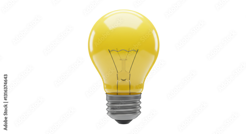Isolated Yellow Light Bulb Isolated Yellow Light Bulb