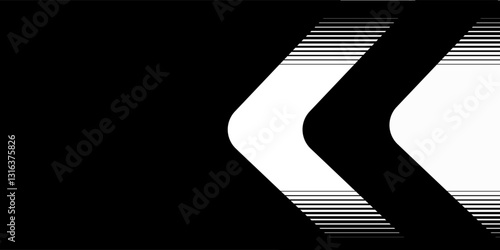 Abstract arrow with transition from black to white. Trendy design element. Vector sport striped background. vector