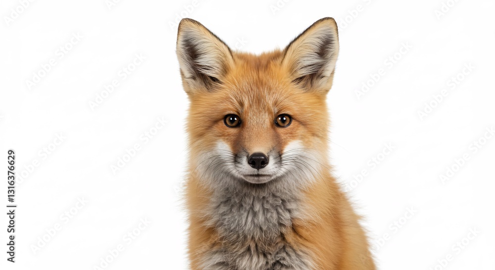 Alert red fox stares intently soft light bathes fur. AI Generated Alert red fox stares intently soft light bathes fur. AI Generated