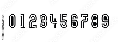 collection of logo designs for numbers 1 to 10 with creative numbers in black on white background. abstract number design vector illustration