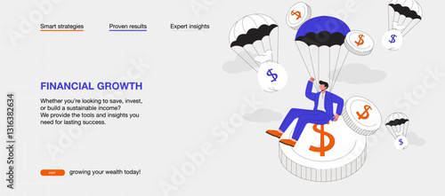 Financial Growth and Investment Strategy Illustration. Money, Business, and Wealth Management