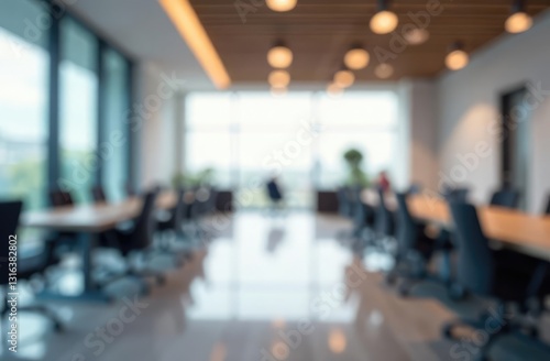 Wallpaper Mural Blurred empty open space office. Abstract light bokeh at office interior background for design Torontodigital.ca