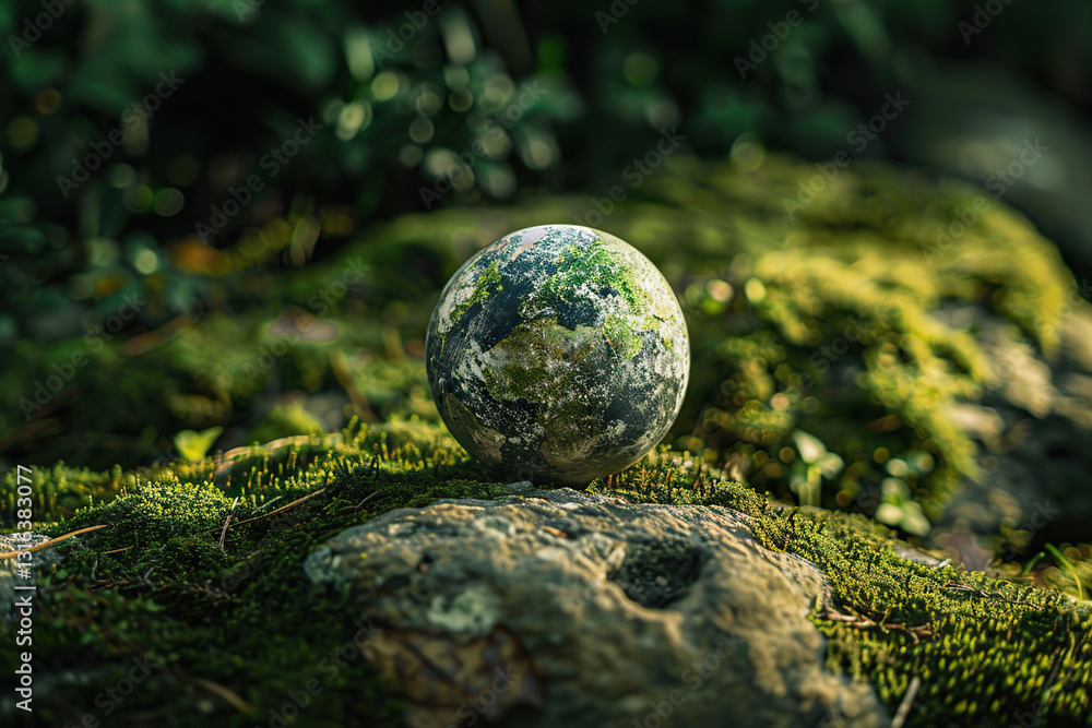 Greeting card with holiday composition for world environment day, abstract vivid composition consists of fictional unreal fantastic vision on background Greeting card with holiday composition for world environment day, abstract vivid composition consists of fictional unreal fantastic vision on background