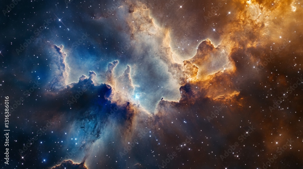 Fototapeta premium Ethereal Nebula Tunnel: A Cosmic Journey Through Light and Stars