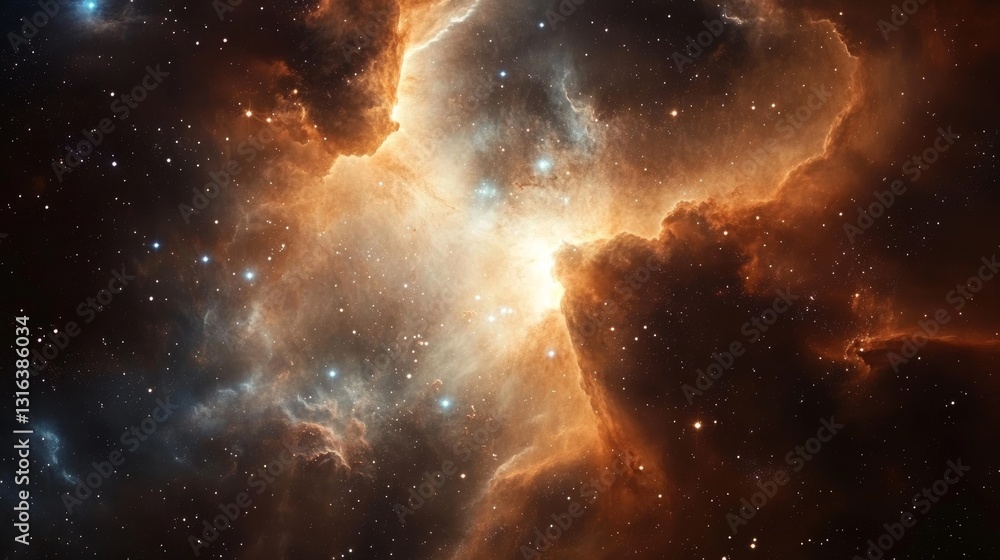 Obraz premium Celestial Gateway: Light Tunnel Through Nebula 