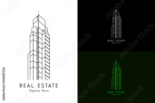 tallest luxury hotel tower, thin lines, icon, vector, logo for, hotel, building, skyline, skyscraper, real estate, rental property, apartment, flat, portions, builders, construction, property dealer