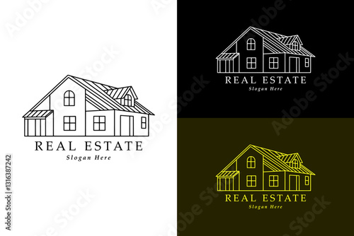 beautiful luxury house, icon, vector, logo for home, guesthouse, rental house, house booking, roofing service, real estate, property firm, house for sale, residential, builders, construction