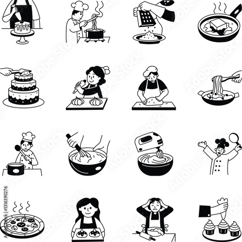 Bundle of Hand Drawn Baking Illustrations 
