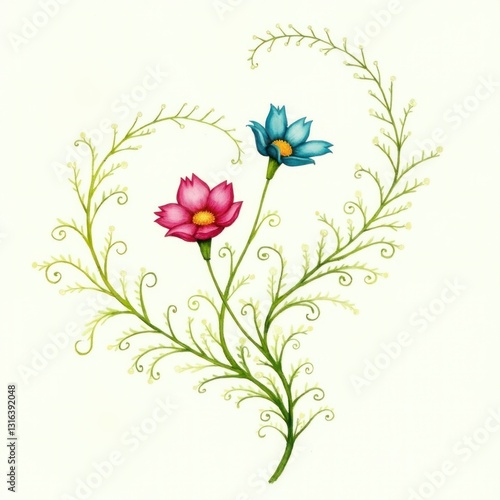 Floral background with flowers, flower, floral, vector, nature, pattern, leaf, design, illustration, summer, spring, art, plant, decoration, pink, wallpaper, flowers, blossom, bouquet, card, seamless,