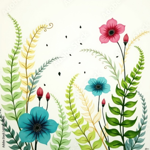 Floral background with flowers, flower, floral, vector, nature, pattern, leaf, design, illustration, summer, spring, art, plant, decoration, pink, wallpaper, flowers, blossom, bouquet, card, seamless,