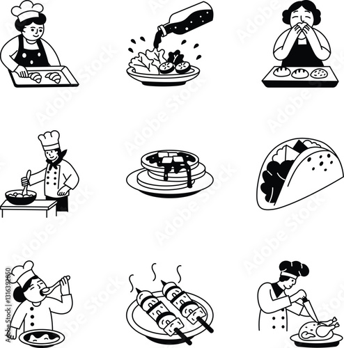 Pack of Hand Drawn Culinary Illustrations 
