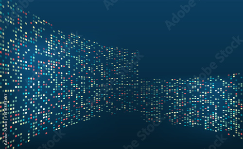 Digital technologies of a modern city. Vector illustration. Sketch for creativity.