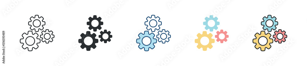 Process Icon Set Multiple Style Collection Process Icon Set Multiple Style Collection