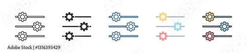 Adjustment Icon Set Multiple Style Collection