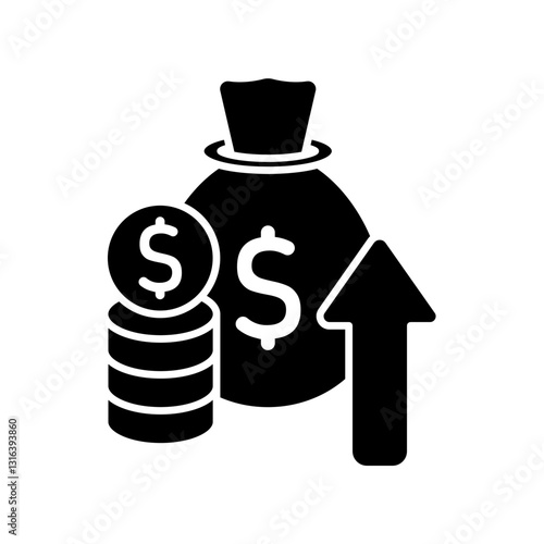 Icon a financial gain, isolated against a clean background.