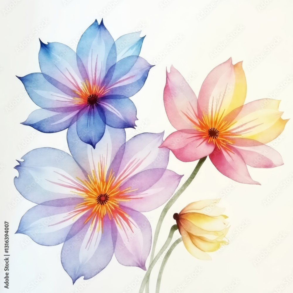 Fototapeta premium Night landscape with flowers, flower, nature, spring, summer, grass, sky, vector, flowers, meadow, floral, illustration, leaf, field, landscape, butterfly, sun, plant, design, daisy, art, pattern, sea