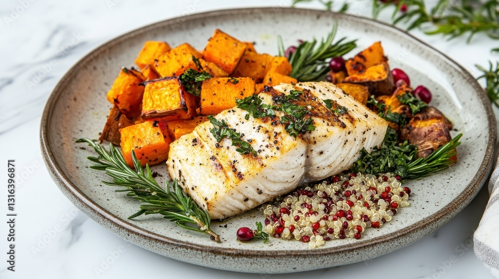 Grilled Mahi Mahi with Roasted Sweet Potatoes Grilled Mahi Mahi with Roasted Sweet Potatoes