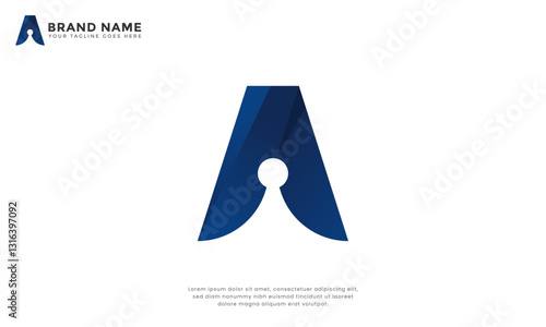 Letter A Keyhole Security Logo. Modern logo integrating a keyhole symbol. Representing security, access, and protection. Ideal for cybersecurity, consulting, digital lock, or data protection..