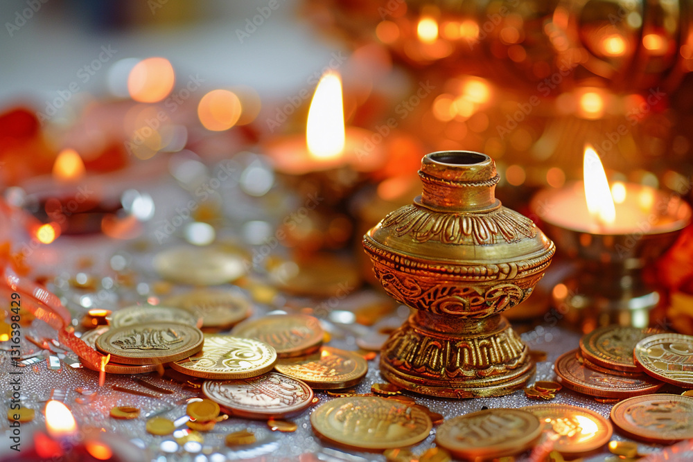 Greeting card with holiday composition for happy Akshaya Tritiya Greeting card with holiday composition for happy Akshaya Tritiya