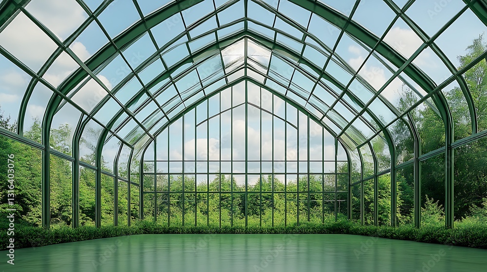 Sunlit Greenhouse Interior: A 3D Render of a Verdant Sanctuary AI Generated Sunlit Greenhouse Interior: A 3D Render of a Verdant Sanctuary AI Generated