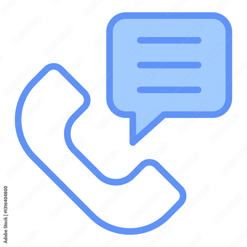 Call Outline Blue Color Icon Call Outline Blue Color Icon