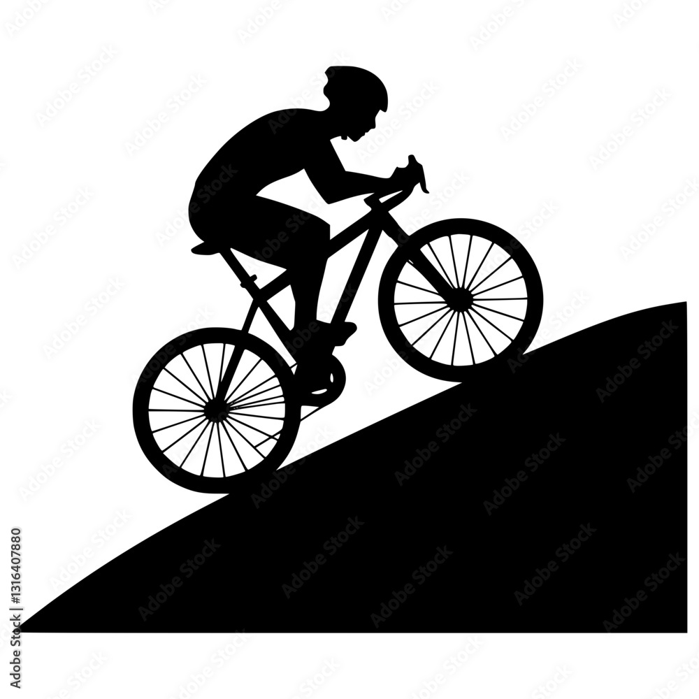 Fototapeta premium silhouette of a cyclist on a bicycle